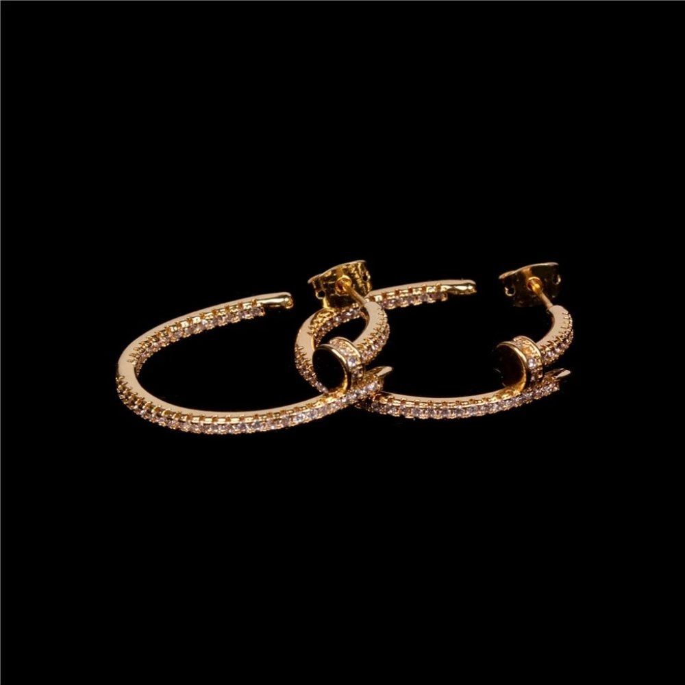 New! Nail Hoop Earrings - Picture 2 of 6